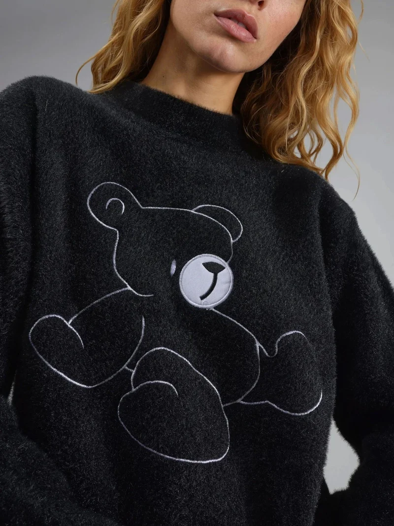 MY FASHION MY FASHION Oversize Teddy Bear Plush Sweater